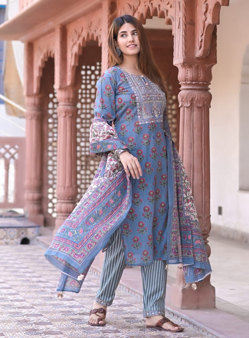 Pure cotton suit set Zoyaa Fashion